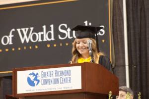Me speaking at the 2014 VCU School of World Studies graduation ceremony.