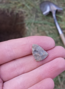 Tip of a stone tool found during our project.